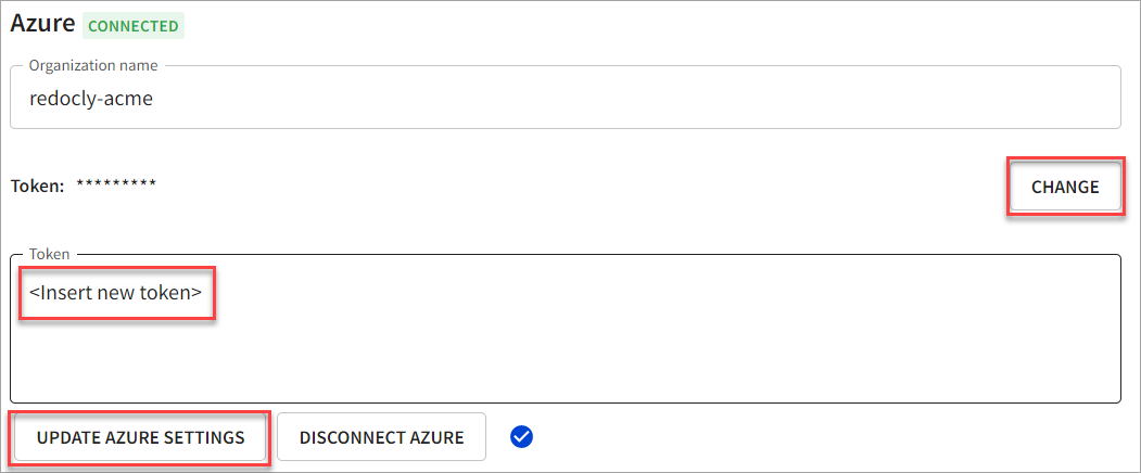 Org Settings Azure Settings