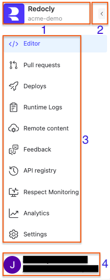 Screenshot of the navigation pane in Reunite