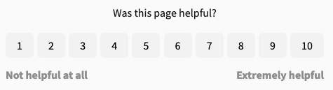 Screenshot of the scale feedback form