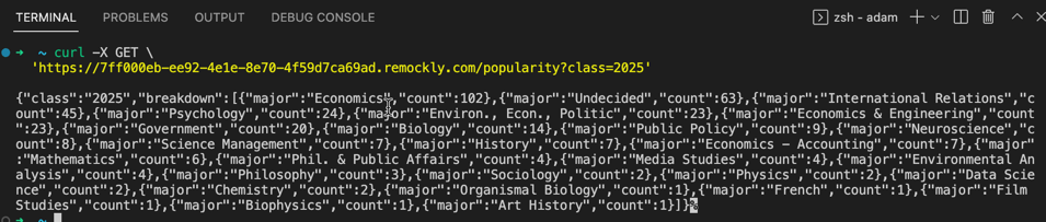 vs code curl response
