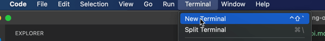 open VS code terminal